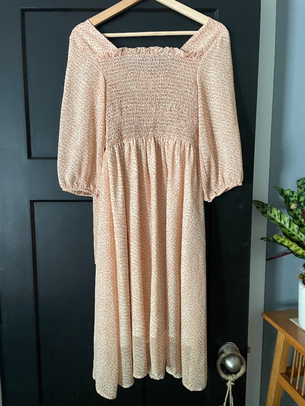 Molly Bracken Floral Smocked Dress in Light Pink, XS